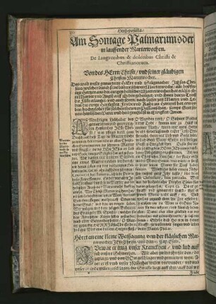 Am Sontage Palmarum oder in lauffender Marterwochen. [u. a.]