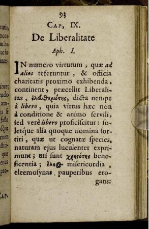 Cap. IX. De Liberalitate.