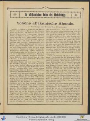 Im afrikanischen Reich des Christkönigs.