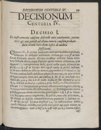 Decisionum Centuria IV