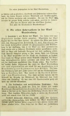 II. Die ersten Hohenzollern in der Mark Brandenburg