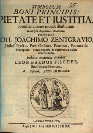 Symbolum Boni Principis, Pietate Et Iustitia. commentatione morali illustratum