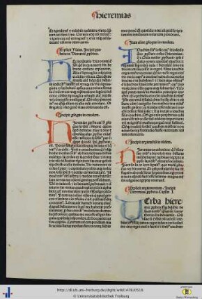 Prefatio et prologi in Hieremiam propheteam