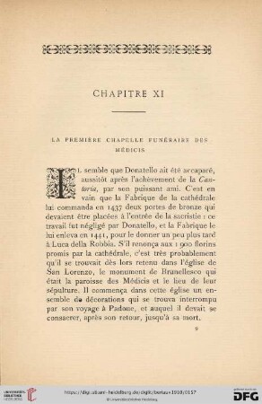 Chapitre XI: La prèmiere chapelle funéraire des Médicis