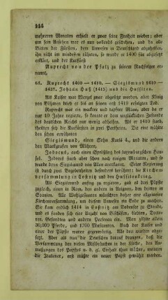 61. Ruprecht 1400 - 1410. - Siegismund 1410 - 1437. Johann Huß (1415) und die Hussiten