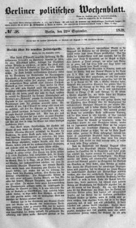 No 38, 22. September 1838