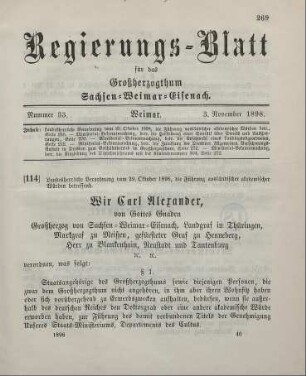 114. Landesherrliche Verordnung, die Führung ausländischer akademischer Würden betreffend