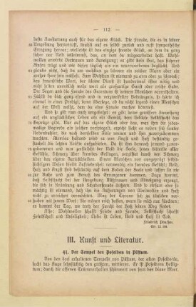 III. Kunst und Literatur