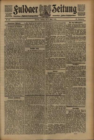 Zweite Ausgabe vom Freitag, den 07. Mai 1909.