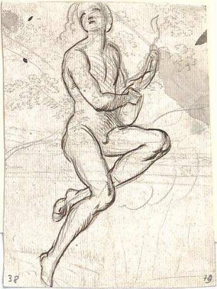 Neureuther, Eugen Napoleon; u. a. Deutschland; Griechenland; Italien; Schweiz; Studien- und Reiseskizzen - Männerakt (Studie)