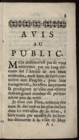 Avis au public