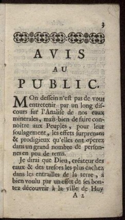 Avis au public