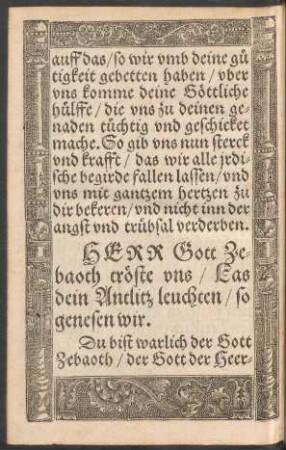 Herr Gott Zebaoth tröste uns ...
