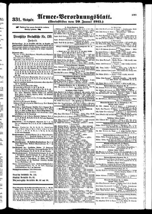 331.Ausgabe. Mittwoch, 20. Januar 1915