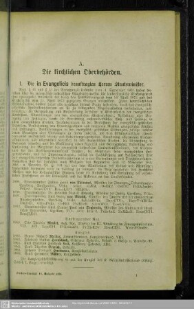 A. Die kirchlichen Oberbehörden