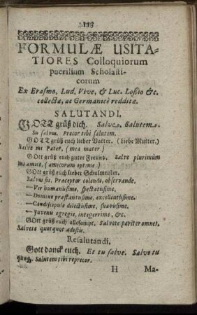 Formulae Usitatiores Colloquiorum puerilium Scholasticorum