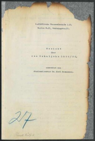 1925/26: Bericht über das Schuljahr ... - 1925/26