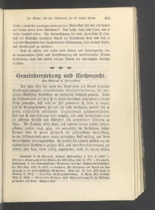Gemeindeerziehung und Kirchenzucht