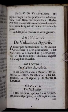 Subsectio I. De Gallinis domesticis