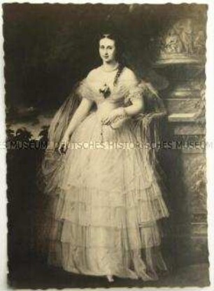 Fotopostkarte mit einer Fotografie von Prinzessin Alexandra Jossipowna - aus der Schreibschatulle der Ulrike von Levetzow (Goethe-Kasten)
