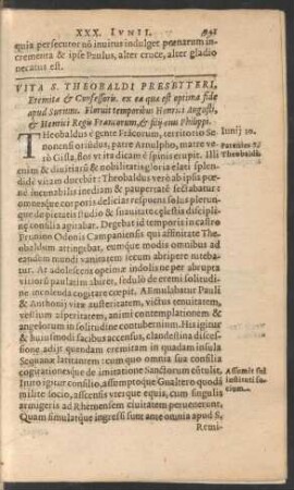 Vita S. Theobaldi Presbyteri ...