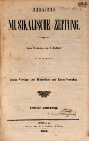 Berliner musikalische Zeitung. 3, 3. 1846