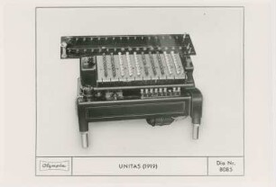 Geschichtliche Entwicklung der Rechenautomaten. "Unitas" aus dem Jahr 1919