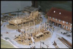 Diorama der kurfürstlichen Werft in Havelberg, Maßstab 1:50, Detailansicht