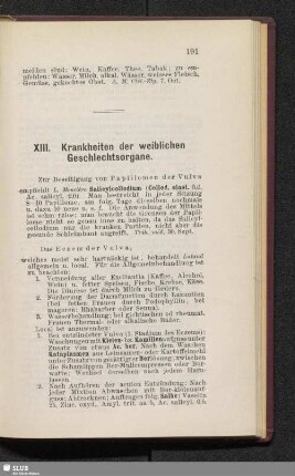 XIII. Krankheiten der weiblichen Geschlechtsorgane