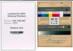 Entnazifizierung Karl Koebsch , geb. 16.06.1901 (Kellner)