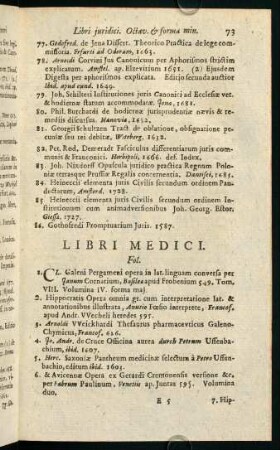 73-75, Libri Medici.