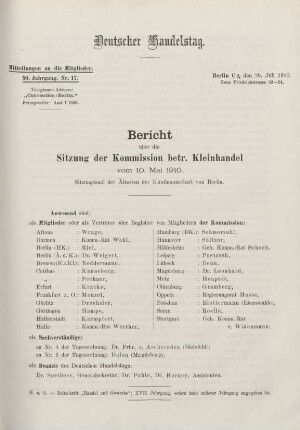 50. Jahrg. Nr. 17., ... den 29. Juli 1910