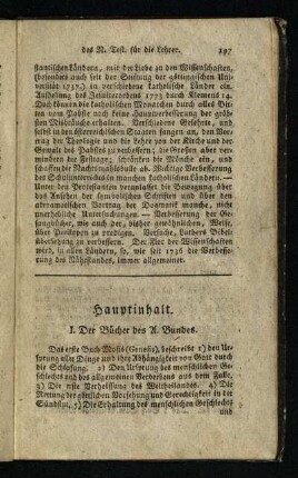 Hauptinhalt: I. Der Buecher des A. Bundes