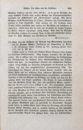 293-294 [Rezension] Rüther, Theodor, Die Lehre von der Erbsünde bei Clemens von Alexandrien