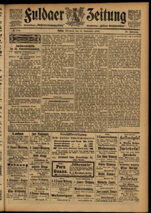 Zweite Ausgabe vom Mittwoch, den 16. September 1903.