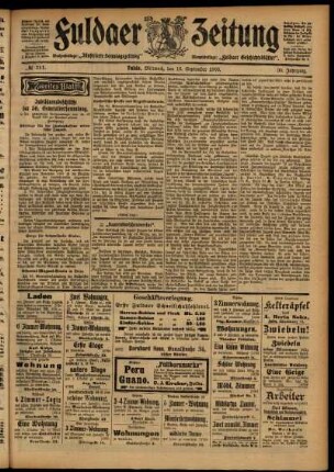 Zweite Ausgabe vom Mittwoch, den 16. September 1903.