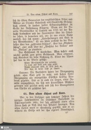 21. Von altem Schrot und Korn