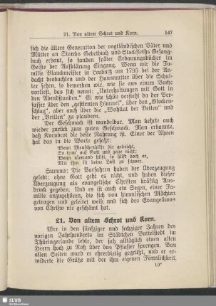 21. Von altem Schrot und Korn