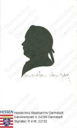 Rube, Johann Melchior (1739-1794) / Porträt im Profil, Kopfbild, mit Bildlegende