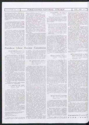 Periódicos, libros, revistas, comentarios
