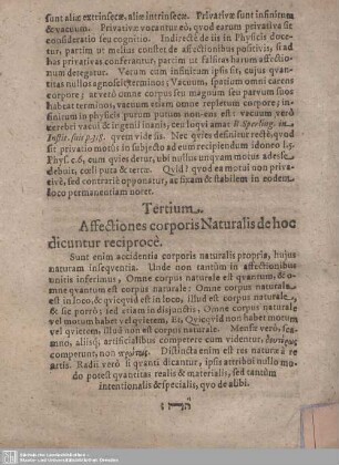Tertium Affectiones corporis Naturalis de hoc dicuntur reciproce.