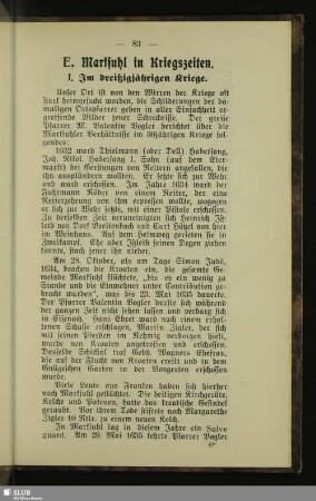 E. Marksuhl in Kriegszeiten
