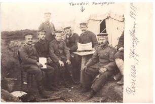 Fotokarte mit Pfingstgrüßen aus den Felde von Theodor Pompejus
