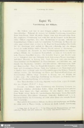 Kapitel VI. Verwitterung der Silikate