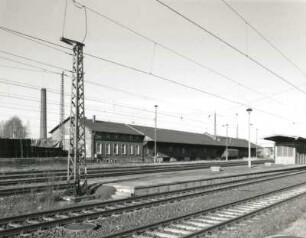 Mittweida. Bahnhof (um 1910). Gleisanlagen mit Bahnsteig gegen Güterabfertigung