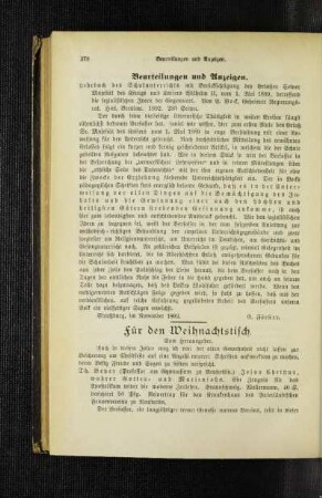 Für den Weihnachtstisch