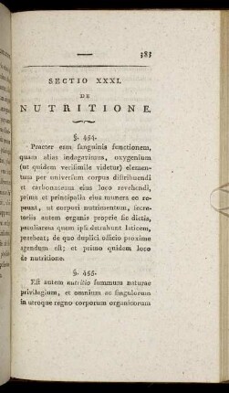 Sectio XXXI. De Nutritione