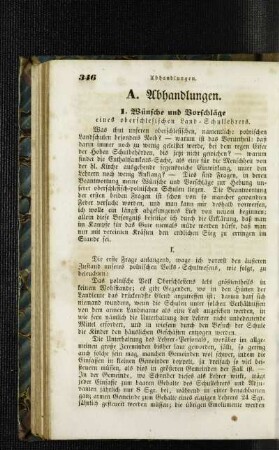 Wünsche und Vorschläge eines oberschlesischen Land-Schulllehrers