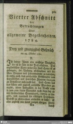 4.1786: Betrachtungen über allgemeine Begebenheiten des gegenwärtigen Jahrhunderts in wöchentlichen Unterhaltungen