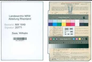 Entnazifizierung Wilhelm Saas , geb. 22.01.1891 (Schreiner)